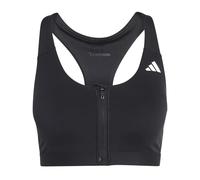 adidas Femme Optime Essentials Workout Zip-Front Medium Support Bra, Black, S