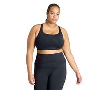 adidas Femme Optime Workout 3-Stripes Medium Support Bra (Plus Size), Black, XL Plus