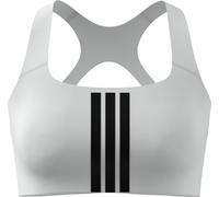 adidas Femme Optime Workout 3-Stripes Medium Support Bra, White/Black, XS