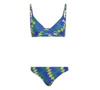 adidas Femme Padded Football-Inspired 2-Way Strap Triangle Bikini Set, Lucid Blue/Bold Green, 34
