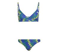 adidas Femme Padded Football-Inspired 2-Way Strap Triangle Bikini Set, Lucid Blue/Bold Green, 42