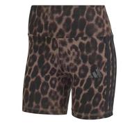 adidas Femme Seasonal Essentials Leopard Print Biker Shorts with 3-Stripes, MULTICOLOR/earth strata, XS