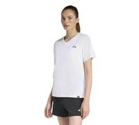 adidas Femme Summer Slide Graphic Vneck T-Shirt, White, XS