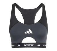 adidas Femme Techfit Workout Color Block Medium Support Bra, Black/Carbon, XS