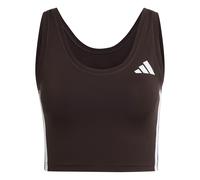 adidas Femme Train Essentials 3-Stripes Cropped Tank Top, Aurora Coffee/White, XL