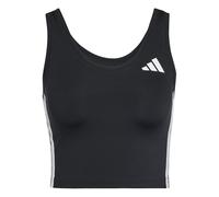 adidas Donna Train Essentials 3-Stripes Cropped Tank Top, Black/White, S