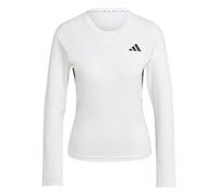 adidas Donna Train Essentials Long Sleeve 3-Stripes Workout Top, White/Black, M