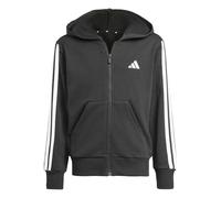 adidas Fille Essentials Full Zip Hoodie, Black/White, 9-10 Years