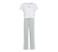adidas Fille ESSENTIALS T-SHIRT SET, white/Wonder Sage, 4-5 Years
