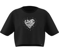 adidas Fille Everyday Glam Cropped Graphic T-Shirt Junior, Black, 13-14 Years
