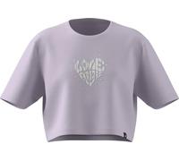 adidas Fille Everyday Glam Cropped Graphic T-Shirt Junior, Ice Lavender, 13-14 Years