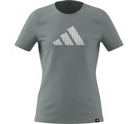 adidas Fille Everyday Glam Graphic T-Shirt Junior, Wonder Sage, 8-9 Years