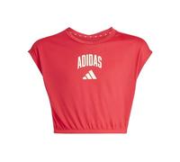adidas Fille Seasonals Collegiate Typography T-Shirt, Pure Ruby/off White, 14-15 Years