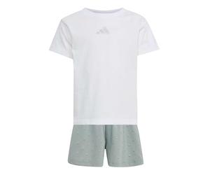 adidas Fille Seasonals Glam Short Set, white/silver met., 9-10 Years