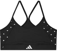adidas Fille Train Essentials Seasonal Print Bra, Black/Silver Met., 11-12 Years