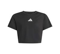 adidas Fille Train Essentials Seasonal Print T-Shirt, Black/Silver Met., 14-15 Years