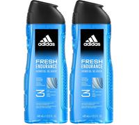 adidas, Fresh Endurance Gel Doccia Bagnoschiuma 3 in 1 per Corpo, Capelli e Viso, Formula Vegana, 250ml (Confezione da 2)