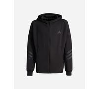 adidas Unisex - Bambini e Ragazzi Future Icons 3 Stripes Full Zip Hoodie Sweatshirt, Black/Black, 13-14 Years