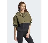 adidas - Future Icons - Giacca a vento verde oliva strata con 3 strisce M