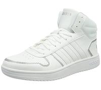 Adidas FY6023 Hoops 2.0 Mid Donna, Ftwr White/Ftwr White/Silver Met. EU 39 1/3