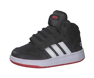 Adidas FY9291 Hoops Mid 2.0 I Unisex - Bambini, Core Black/Ftwr White/Vivid Red EU 22