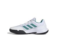 adidas Gamecourt 2.0 Tennis Shoes, Scarpe da Tennis Uomo, Ftwr White Pure Teal Core Black, 50 2/3 EU