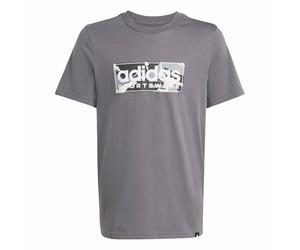 adidas garçon Camo Linear Junior Boys Graphic Tee, Grey Five, 15-16 Years