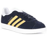 ADIDAS Gazzella 3 Righe Logo 90s Camoscio Unisex Sportivo Navy Giallo UK 6 - 13