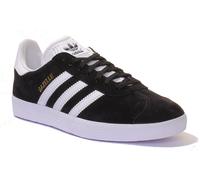 Adidas Gazzella Uomo Bianco Nero Da Ginnastica IN Camoscio Pelle Taglia UK 7 -