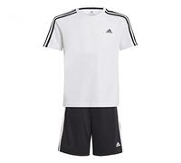 Adidas GN1492 B 3S T Set Tuta da Ginnastica Bambino Top:White/Black Bottom:Black/White 1516