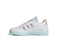 adidas Grand Court Lifestyle Lace Tennis Shoes, Scarpe Unisex-Bambini, Ftwr White/Flash Aqua/Halo Mint, 38 2/3 EU