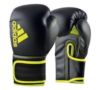 adidas Guanti da boxe Hybrid 80, adatti per boxe, kickboxing, MMA, fitness e allenamento, per bambini, uomini o donne, colore nero/giallo