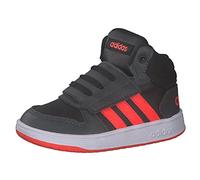 Adidas GZ7780 Hoops Mid 2.0 I Unisex - Bambini, Core Black/Solar Red/Grey Six EU 20