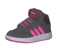 Adidas GZ7798 Hoops Mid 2.0 I Unisex - Bambini, Grey Five/Screaming Pink/Core Black EU 19