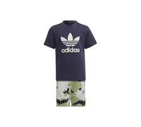 Adidas HC4581 Short Tee Set Tuta da Ginnastica Unisex - Bambini Top:Shadow Navy Bottom:Orbit Grey S20/MAGIC Lime S22/SHADOW Navy S22 6-7A