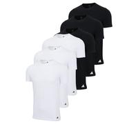adidas Herren T-Shirt 6er Pack Girocollo Cotone Active Core Neri/Bianchi