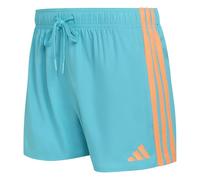 adidas Homme 3 Stripes Swim Shorts 3 inch, Lucid Cyan/Lucid Orange, 3XL
