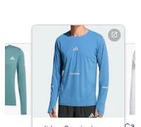 adidas Homme ADI365 Running Iconic Long Sleeve, Ray Blue, M