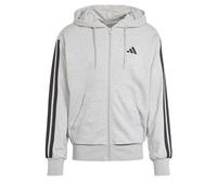 adidas Homme Essential Three Stripes French Terry Fullzip Hoodie, Medium Grey Heather/Black, S