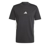 adidas Uomo Essential Three Stripes Single Jersey Tee, Black/White, XL