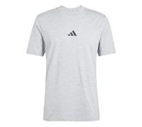 adidas Uomo Essential Three Stripes Single Jersey Tee, Medium Grey Heather/Black, L