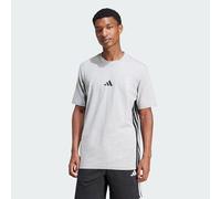 Adidas Homme Essential Three Stripes Single Jersey Tee, Medium Grey Heather/Black, S