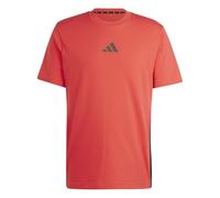 adidas Uomo Essential Three Stripes Single Jersey Tee, Pure Ruby/Black, L