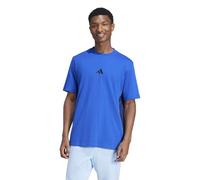 adidas Uomo Essential Three Stripes Single Jersey Tee, Team Royal Blue/Black, L
