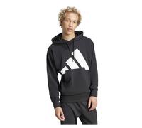 adidas Uomo Essentials Big Logo French Terry Hoodie, Black/White, S