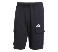 adidas Uomo Essentials FEELCOZY French Terry Cargo Short, Black/White, XL