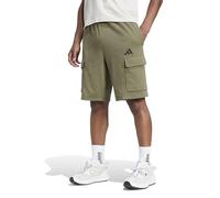 adidas Uomo Essentials FEELCOZY French Terry Cargo Short, Olive Strata/Black, S