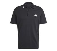 adidas Uomo Essentials Small Logo Pique Polo Shirt, Black/White, XXL