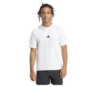 adidas Homme Essentials Small Logo Single Jersey Tee, White/Black, S