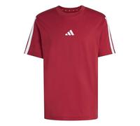 adidas Homme Essentials Three Stripes Single Jersey Tee, Active Maroon/White, L